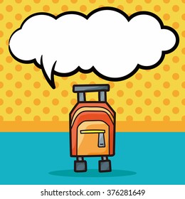 Luggage color doodle, speech bubble