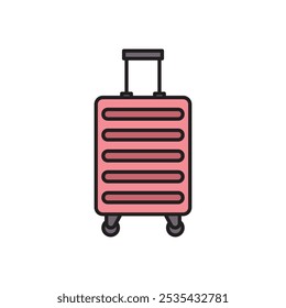 Luggage colored vector icon on white background