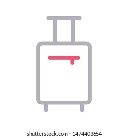 luggage colour line vector icon