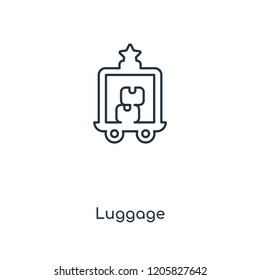 Luggage concept line icon. Linear Luggage concept outline symbol design. This simple element illustration can be used for web and mobile UI/UX.