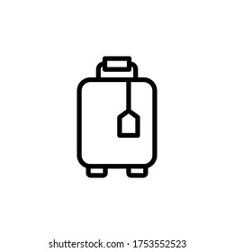 Symbol für das Gepäckkonzept. Einfache Elementgrafik. Kontur des Luguggykonzepts Symbol-Design aus dem Bag-Set. Kann für Web und Mobile verwendet werden