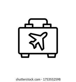 Icono de línea de concepto de equipaje. Ilustración de elemento simple. Diseño del símbolo de contorno del concepto de equipaje del juego de bolsitas. Se puede usar para web y móvil