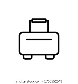 Icono de línea de concepto de equipaje. Ilustración de elemento simple. Diseño del símbolo de contorno del concepto de equipaje del juego de bolsitas. Se puede usar para web y móvil