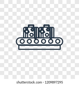 Luggage concept vector linear icon isolated on transparent background, Luggage concept transparency concept in outline style