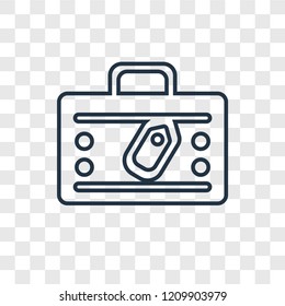 Luggage concept vector linear icon isolated on transparent background, Luggage concept transparency concept in outline style