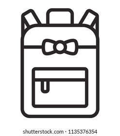 
A luggage container with handles and pocket depicting backpack 
