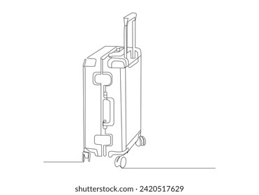 luggage in continuous one line drawing, Single one line drawing hiking backpacks with sleeping bags, Air trip and journey symbol in editable stroke. Doodle vector illustration
