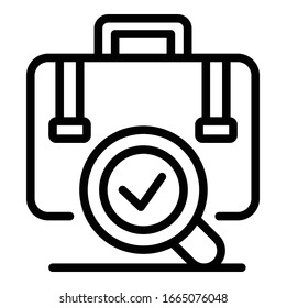 Luggage control icon. Outline luggage control vector icon for web design isolated on white background