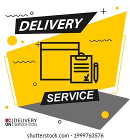 Luggage and documents. Vector image of delivery service icon.