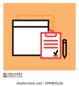 Luggage and documents. Vector image of delivery service icon.