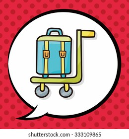 Luggage doodle, speech bubble