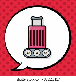 Luggage doodle, speech bubble