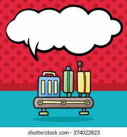 Luggage doodle, speech bubble