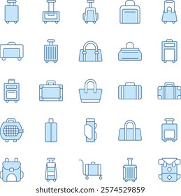 Luggage Duotone Flat Icons Pack