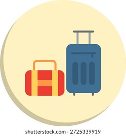 Ícone de Estilo de Círculo Plano de Bagagem