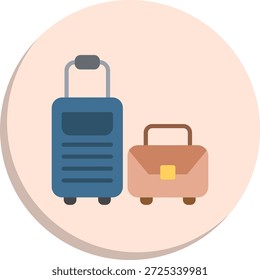 Ícone de Estilo de Círculo Plano de Bagagem
