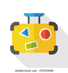 Luggage flat icon with long shadow