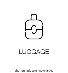 Luggage flat icon. Single high quality outline symbol of luggage for web design or mobile app. Thin line signs of travel for design logo, visit card, etc. Outline pictogram of luggage 