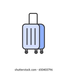 Luggage flat line icon.