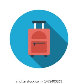 luggage glyph flat vector icon