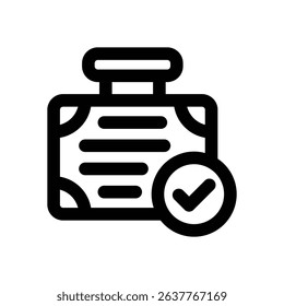 luggage glyph icon. Strong and solid vector icon for websites, mobile interfaces, presentations, and visual branding. High quality and easy to edit.