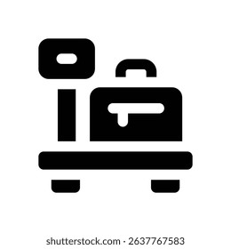 luggage glyph icon. Strong and solid vector icon for websites, mobile interfaces, presentations, and visual branding. High quality and easy to edit.