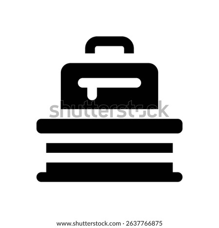 luggage glyph icon. Strong and solid vector icon for websites, mobile interfaces, presentations, and visual branding. High quality and easy to edit.