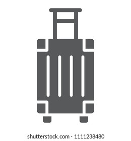 Luggage glyph icon, travel and tourism, travel bag sign vector graphics, a solid pattern on a white background, eps 10.