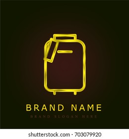 Luggage golden metallic logo