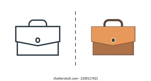 Luggage icon, black and color, vector icon designed in filled, outline, line and stroke style can be used for web, mobile...