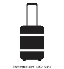 luggage icon black and isolated vector illustration