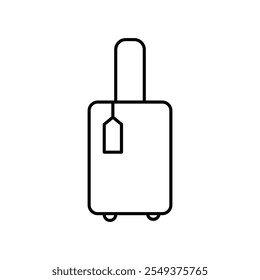 Gepäcksymbol schwarz-weißes Vektorumrisszeichen