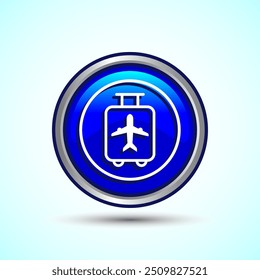 Luggage Icon Button Design Illustration. Travel Baggage Icon