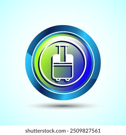 Luggage Icon Button Design Illustration. Travel Baggage Icon
