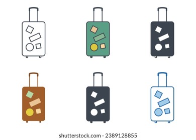 Luggage icon collection with different styles. Baggage, luggage icon symbol vector illustration isolated on white background