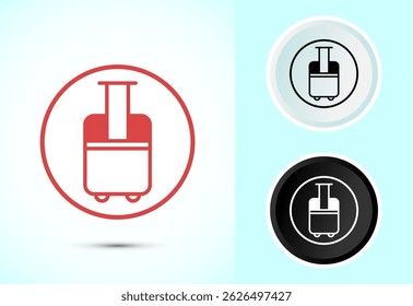 Luggage icon design illustration. Travel baggage icon sign in color black and white