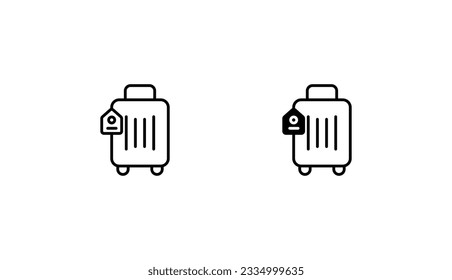 Diseño de iconos de equipaje con ilustración de fondo blanco
