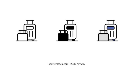 Luggage icon design with white background stock illustration