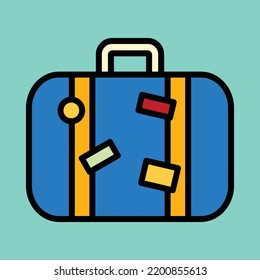 Luggage icon eps file in Summer filled line icons vector design collection.