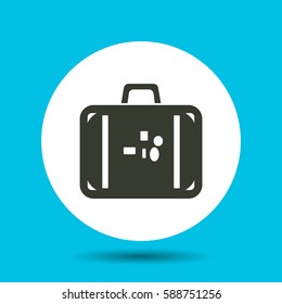 Luggage icon. Flat vector illustration in black on white background.