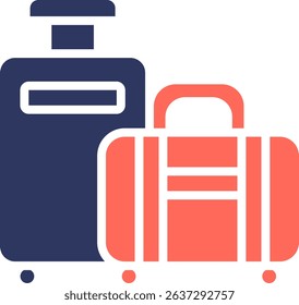 Luggage Icon Glyph Color Vector Illustration