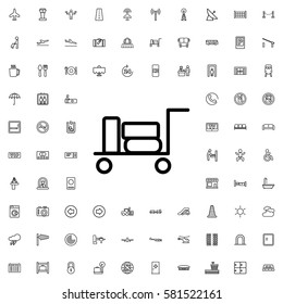 luggage icon illustration isolated vector sign symbol. Airport icons set.