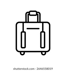 luggage icon line art on white background