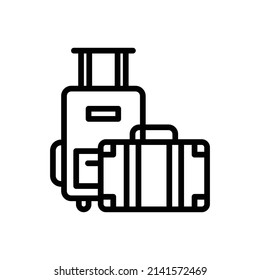 Luggage Icon. Line Art Style Design Isolated On White Background