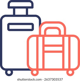Luggage Icon Line Color Vector Illustration