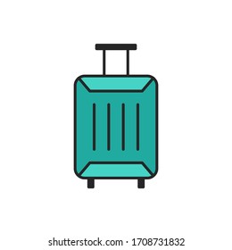 Luggage icon line filled travel vector , concept transportation concept isolated illustration trip business plane fashion , icon best simple object