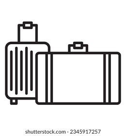 Luggage icon or logo illustration black style