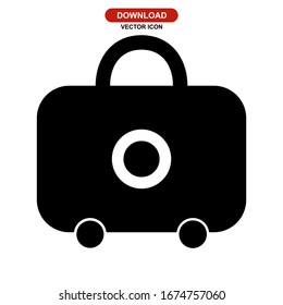 luggage icon or logo isolated sign symbol vector illustration - high quality black style vector icons
