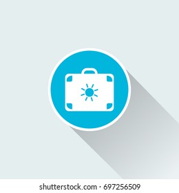 luggage icon with long shadow icon