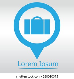 luggage  icon, icon map pin.